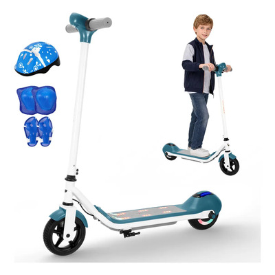 Scooter Eléctrico Para Niños Luz Led 15km\u002Fh Honey Whale E2 Color Azul Petróleo | Meses sin interés