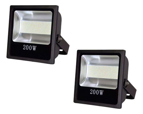 Pack 2x Reflectores 200w Led Exterior Industrial Blanco Frio