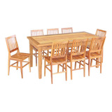 Conjunto Mesa Jantar 2m 8 Cadeiras Madeira Demoliçao Natural