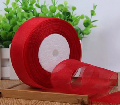 Rollo Liston Liso De Organza 4 Cms Ancho (50 M) De Largo  | Meses sin interés