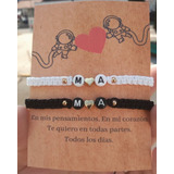 Pulseras Para Pareja Con Iniciales Y Corazónes.