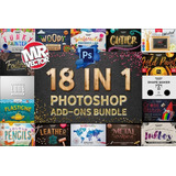 18 En 1 Kits Creativo Photoshop Estilos Acciones Brushes