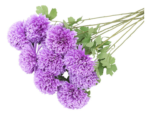 Simulación De 10 Flores Artificiales Moradas De Allium