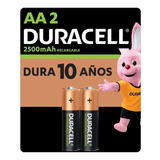 Duracell Pilas Recargables Aa Nimh 2500 Mah 1.2v, 2 Baterías