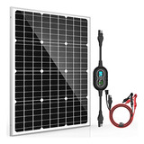 50w 12v Kit De Panel Solar Mantenedor De Batería Cargador Le