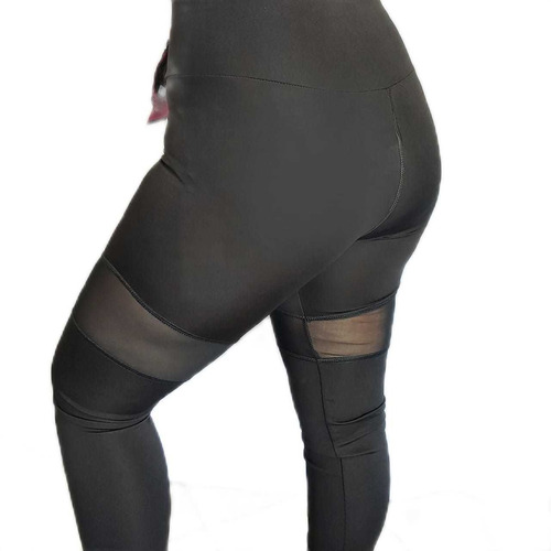 Calza Leggins Mujer Detalle Con Transparencia - Adcesorios