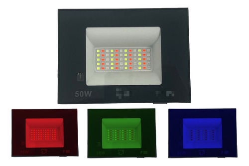 Refletor 50w Rgb Led Festa Jardim Quadro Memória Controle Bv