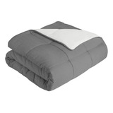 Acolchado 2 Plazas Queen Liviano Gris Claro Ecodown Haussman