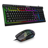 Combo Gamer Teclado Pc Gamer Rgb Usb + Mouse Pc Akira Rgb