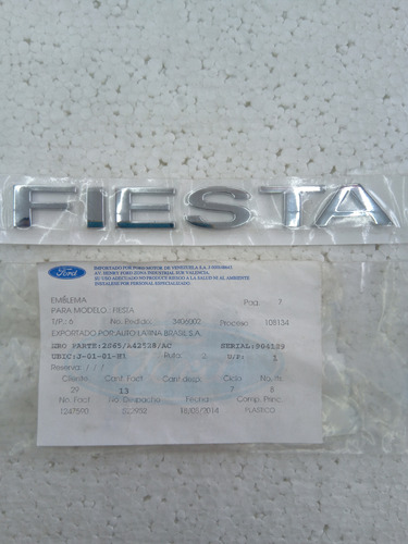 2s65-a42528-ab / Emblema Compuerta Trasera. 1.6  Fiesta   Foto 2