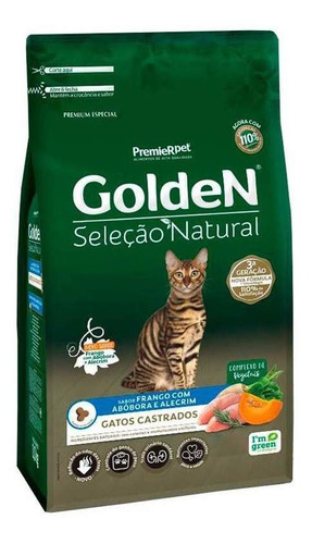 Ração Golden  Gatos Ad Castrados Seleção Natural Abóbora 1kg