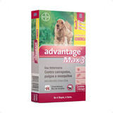 Advantage Max 3 Cães 10 A 25kg Combo 3 Pipetas - Bayer