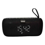 Caixinha De Som Bluetooth Portátil Fm Sd Usb Relógio 10w