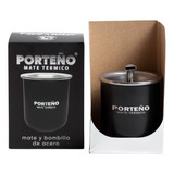 Mate Termico C/ Bombilla Porteño Acero Inoxidable Caja