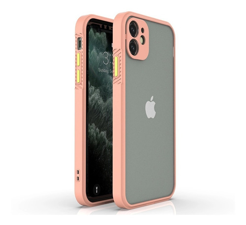 Funda Compatible Con iPhone Protector Cámara Mate Uso Rudo