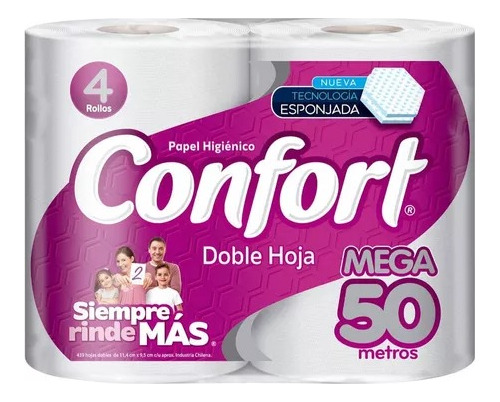 Papel Higiénico Confort Mega 4 Un 50 Mt