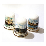 3 Pedales De Porcelana Vintage Ingleses De 2,3x2,5 Cm. Aprox