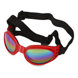 Lentes Perro Ajustables Gafas Tipo Goggles Filtro Uv - Rojo