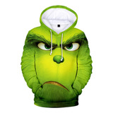 Sudadera Cosplay 3d Monstruo Verde Navidad 2023 Grinch