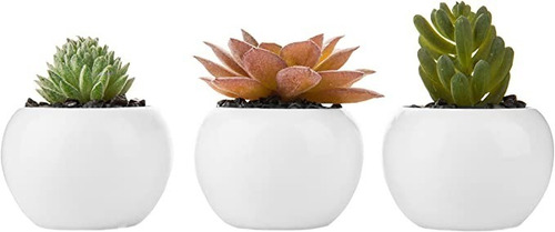  10 Macetas De Ceramica Blancas Redondas Peceras