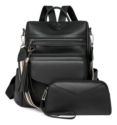 Bolsas De Mujer Pu Moda Dama Mochila Correa+cartera Set 2