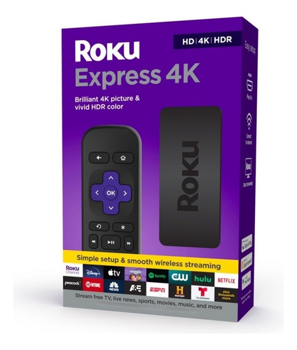 Roku Express 4k 3940 Estándar 4k Negro Con 1gb De Memoria Ra