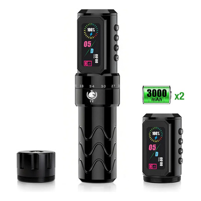 Máquina De Tatuaje De Alta Calidad T T, Kit De Tatuaje Profesional, Dos Baterías De 3000 Mah, Tres Modos De Funcionamiento, 7 Niveles De Carrera Ajustables, Máquina De Tatuaje Inalámbrica Profesional. | Envío gratis