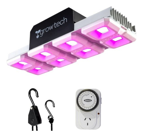 Panel Led Growtech Cultivo 400w Full Spectrum Polea Y Timer