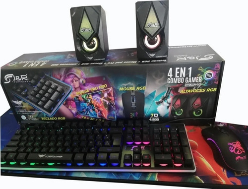 Combo Gamer Teclado, Mouse, Parlante, Pad Mouse Ctmgjr-013