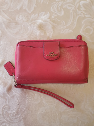 Cartera Coach Original Piel Rosa Fuerte Mediana