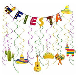 Fiesta Mexicana Banner Swirls Kit De Decoración Cinco ...