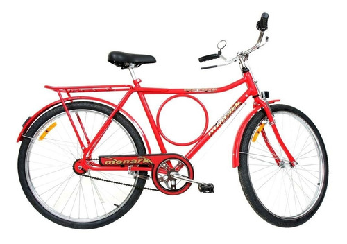 Bicicleta  Monark Aro 26 1v Freios Varão Cor Vermelho Com Descanso Lateral