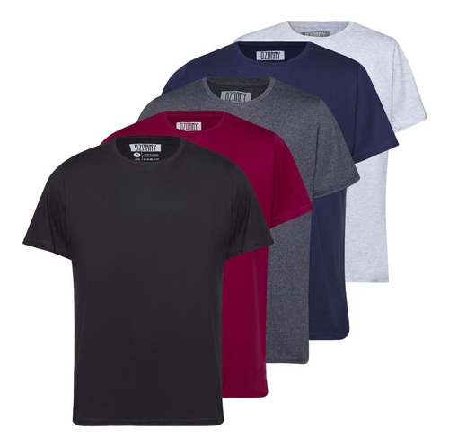 Kit 5 Camiseta Masculina Lisa Basica100% Algodão Premium Fit