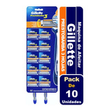 Maquina De Afeitar Gillette Prestobarba 3 Hojas Pack De 10un