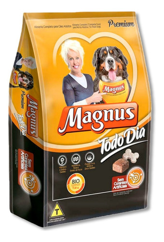 Raçao Magnus Todo Dia Sabor Carne Para Cães Adultos - 15 Kg
