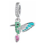 Charm Colibrí Para Pulsera Plata 925 Regalo Mujer