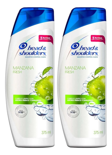 2 Shampoo Head & Shoulders Control Caspa Manzana Fresh 375ml