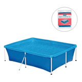 Piscina Plástica 2000l Retangular Mor + Forro Protetor Chão