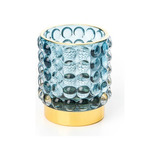 Candelabro Azul Base Dorada 7x8cm Efecto Burbujas Mundotoys