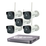 Kit Seguridad Ip Hikvision Dvr 8 Ch + 5 Camaras Wifi 2mp Ext