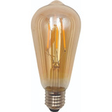 Lâmpada Filamento Led Retrô Vintage Quente Âmbar St64 Aaatop Cor Da Luz Amarelo 110v/220v (bivolt)