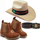 Conjunto Country Infantil Bota Chapeu E Cinto Mangalarga