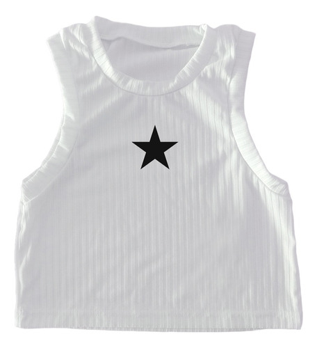 Remera Musculosa Crop Top Morley - Star Estrella Aesthetic
