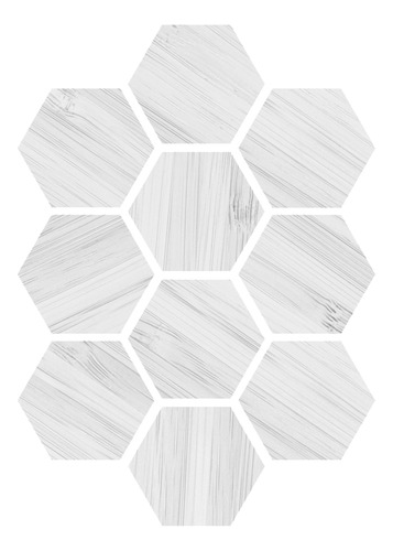 Baldosas Hexagonales Con Forma De Espejo, Madera Granulada,
