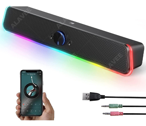 Bocinas Bluetooth Para Pc Estéreo Con Rgb Led Altavoz Por Pc