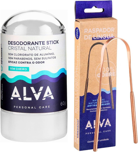 Desodorante Cristal 60g + Raspador Alva Personal Care