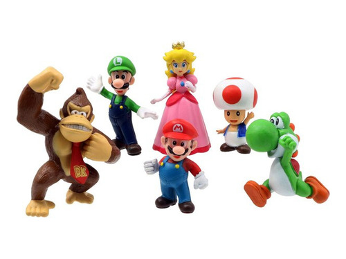 Set 6 Figuritas Super Mario Bros & Luigi / Figuras De Acción