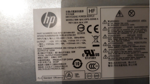 Fuente Pc Hp 320w Atx