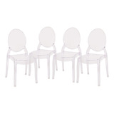 Flash Furniture Juego De 4 Sillas Fantasma De Resina Extra