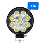 Faro Led Circular 9 Led- 27 Watts 12v/24v X 10 Unidades